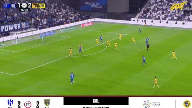 Al Hilal e Al Taawoun empatam 2 a 2 com gol de Marcos Leonardo