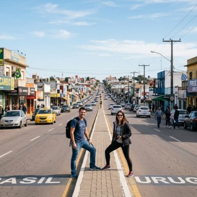 Cidade brasileira tem rua principal dividida entre dois países