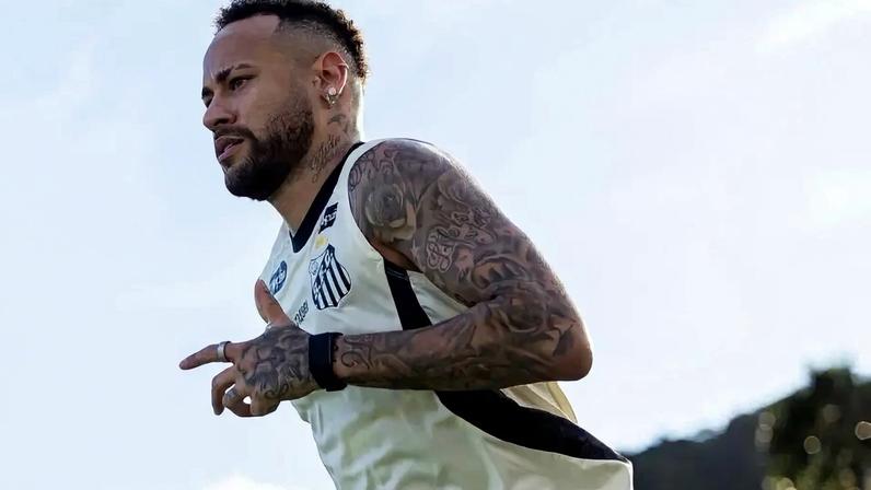 Neymar durante treino no Santos (Foto: Diego Sanches/Santos FC)