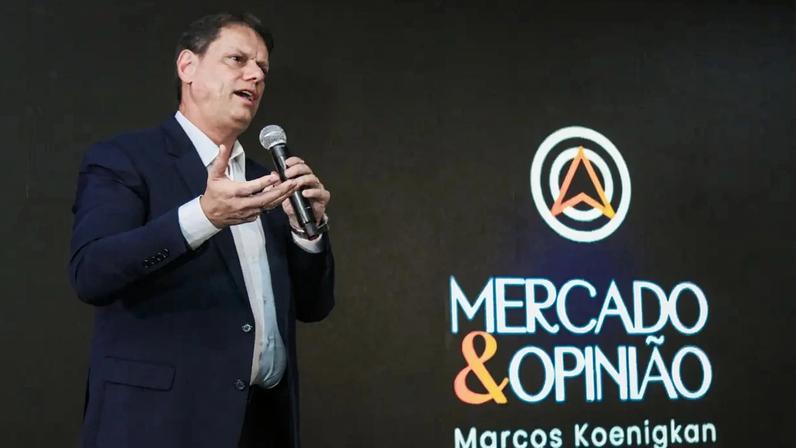 31 de março de 2026 - O governador de São Paulo, Tarcísio de Freitas (Republicanos) no encontro de empresários do grupo Mercado e Opinião. Foto: Marcos Hiroshi