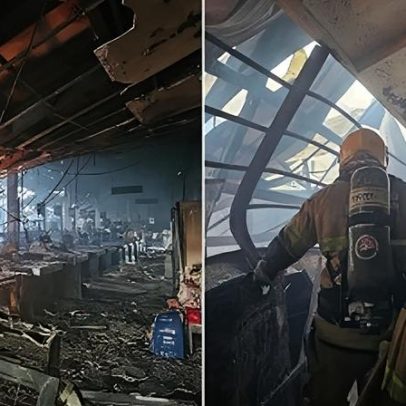 Incêndio de grandes proporções atinge supermercado em Minas Gerais
