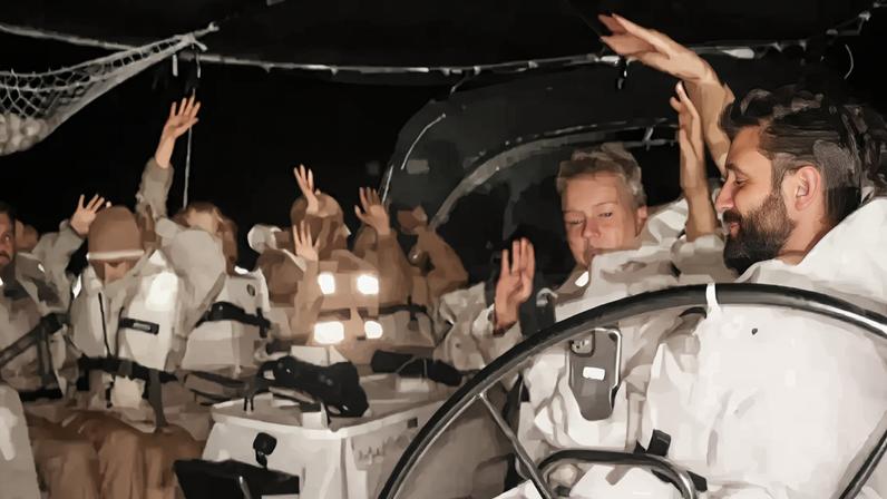 30 de abril de 2026 - A organização Global Sumud Flotilla divulgou imagens do momento em que um dos barcos foi interceptado. Foto: Reprodução/Global Sumud Flotilla