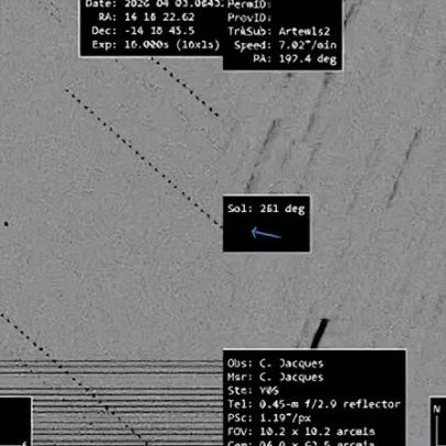 Observatório de MG registra imagem da Artemis a 300 km da Terra