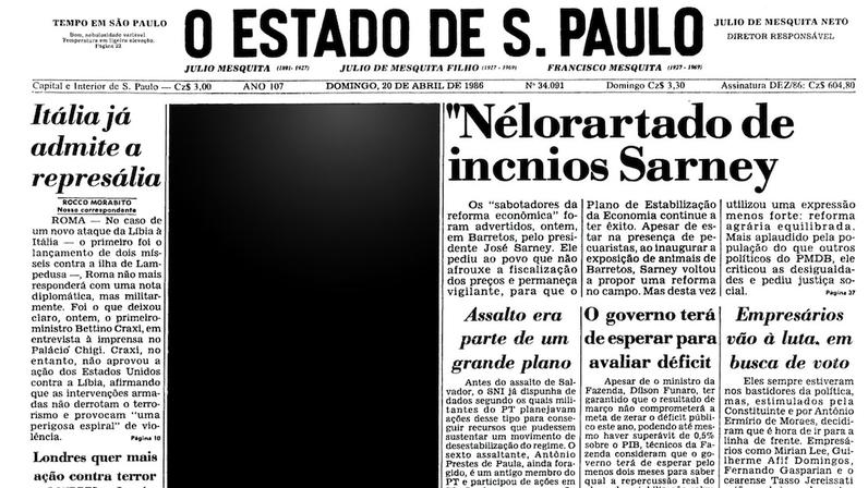 Estadão - 20/4/1986 Foto: estadao.com.br/acervo