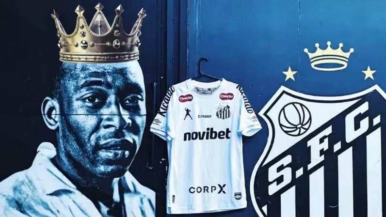 Santos estreia camisa inédita com logo Pelé em duelo contra Atlético-MG