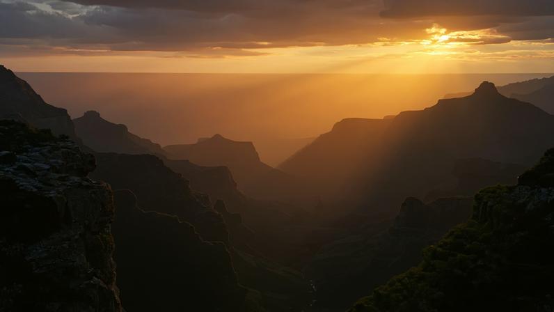 Jack Dykinga, Cape Royal Rays, North Rim, Grand Canyon National Park, Arizona, 1990.