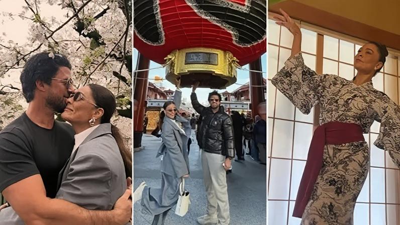Juliana Paes e marido curtem dias de férias no Japão.