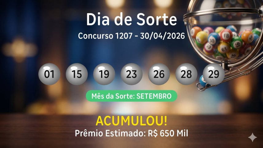 Dia de Sorte: veja os números sorteados no concurso 1207