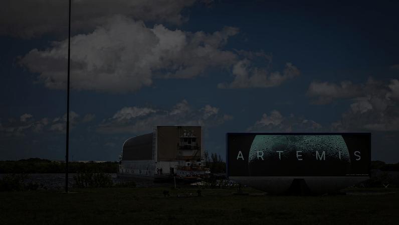 NASA’s Pegasus barge, carrying the top four-fifths of the agency’s SLS (Space Launch System) core stage for the Artemis III mission, arrives at NASA’s Kennedy Space Center Complex 39 turn basin wharf in Florida on Monday, April 27, 2026. Artemis III will launch astronauts to Earth’s orbit aboard the Orion spacecraft on top of SLS to test rendezvous and docking capabilities between Orion and commercial spacecraft needed to land Artemis IV astronauts on the Moon in 2028.