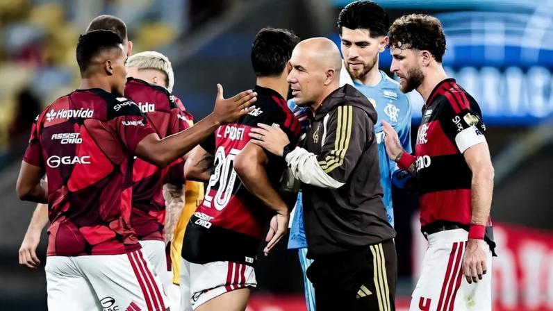 Leonardo Jardim celebra vitória do Flamengo sobre o Independiente Medellín pela Libertadores (Foto: Gilvan de Souza/Flamengo)