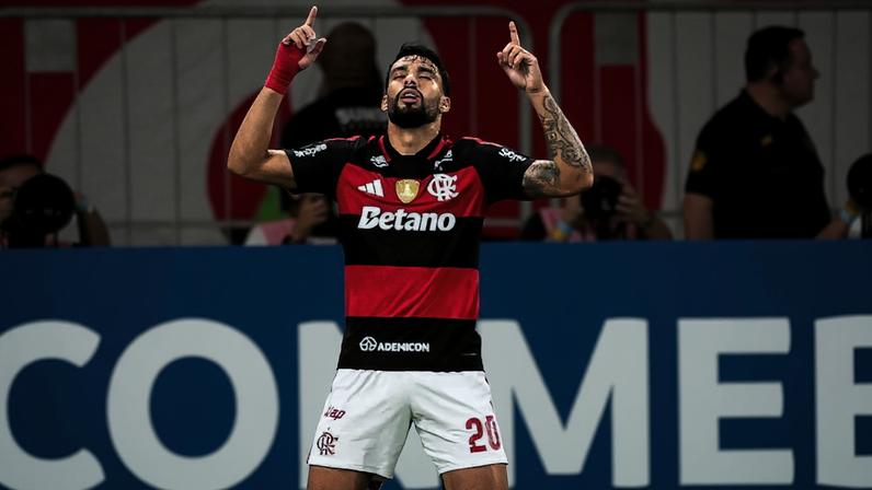 Lucas Paquetá comemora gol pelo Flamengo diante do Independiente Medellín no Maracanã (Foto: Gilvan de Souza/Flamengo)