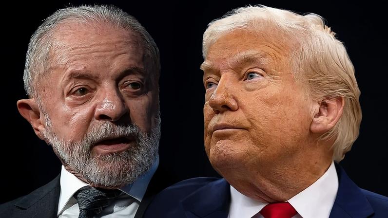 Foto colorida de Lula e Trump -- Metrópoles