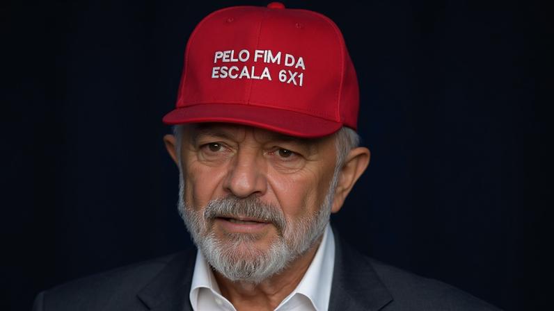 Lula aparece de boné com slogan em defesa do fim "fim da escala 6X1" | Reprodução