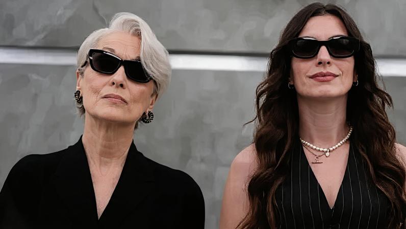 Meryl Streep como Miranda Priestly e Anne Hathaway como Andie Sachs em "O Diabo Veste Prada 2".