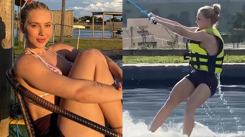 Virginia pratica esporte radical em evento que incentiva primeiras experiências