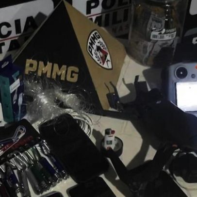 PM prende dois homens por envio de celulares por drone a presídio de Ipaba