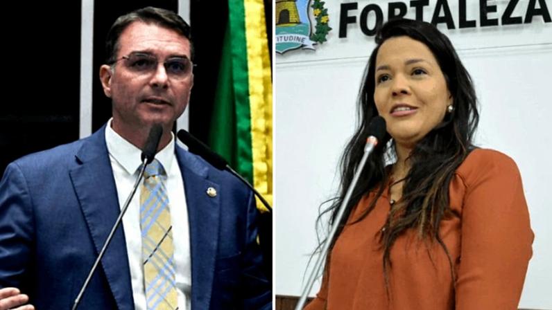 Flávio Bolsonaro cogita Priscila Costa como vice | Reprodução