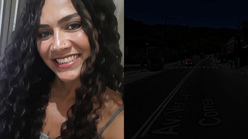 Sabrina Da Silva, de 42 anos, foi baleada na cabeça na Avenida Vereador Lydio Martins Corrêa, em Guarujá (SP)