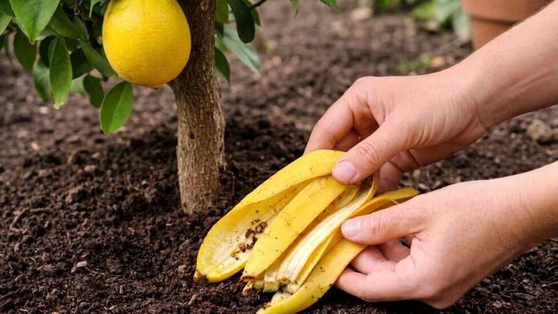 Casca de banana aumenta produção de limões em cultivos domésticos