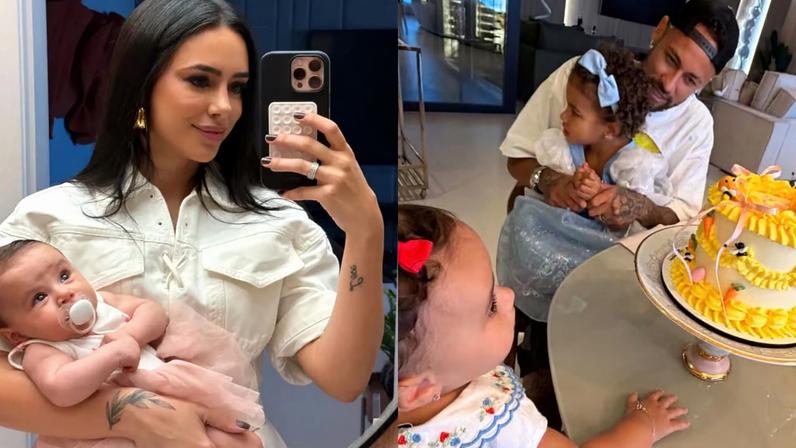 Bruna Biancard, Neymar e filhas (Foto: Instagram)