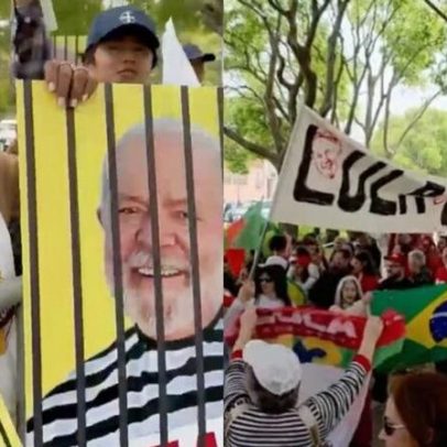 Portugueses e brasileiros protestam contra Lula em Lisboa