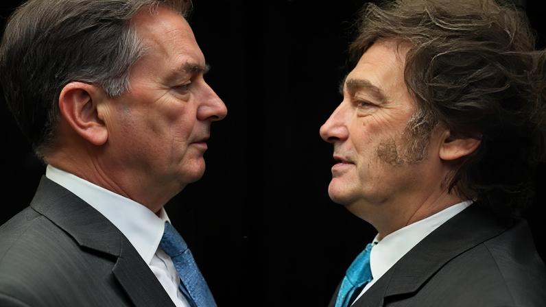 Flávio Bolsonaro e Javier Milei se encontram em Santiago, em março, durante posse do presidente José Antonio Kast