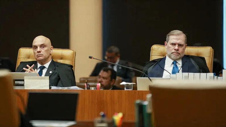 Moraes e Toffoli aparecem em registros de voo de jatos de empresas ligadas ao Banco Master, de Daniel Vorcaro. (Foto: Victor Piemonte/STF)