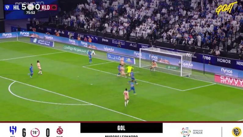 Al Hilal derrota Al Kholood por 6 a 0 com gol de Marcos Leonardo