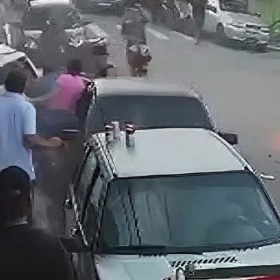 Pai abraça filha após ela escapar de atropelamento que matou duas crianças em SP