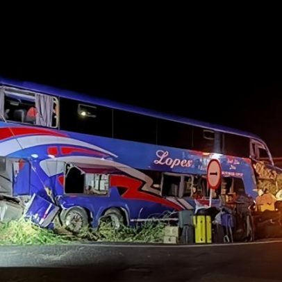 Ônibus bate em carreta e deixa dois mortos em Uberaba, MG