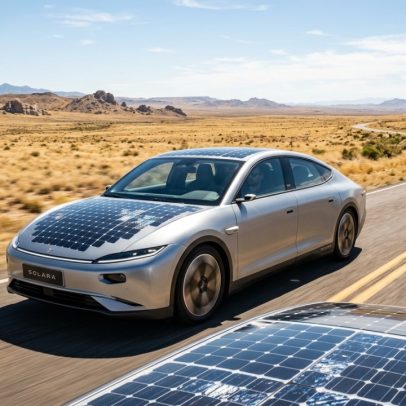 Carro elétrico com 800 km de autonomia usa recarga solar inspirada na NASA