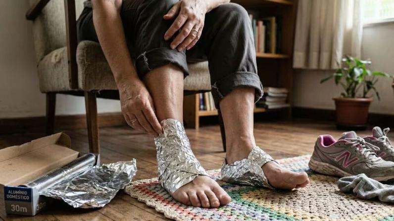 Papel alumínio nos pés pode aliviar temporariamente o cansaço