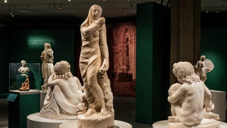 View of the exhibition “Edmonia Lewis: Said in Stone,” 2026, at the Peabody Essex Museum.
