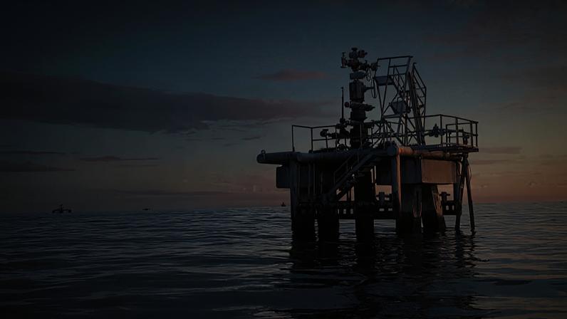 Plataforma de petróleo no mar