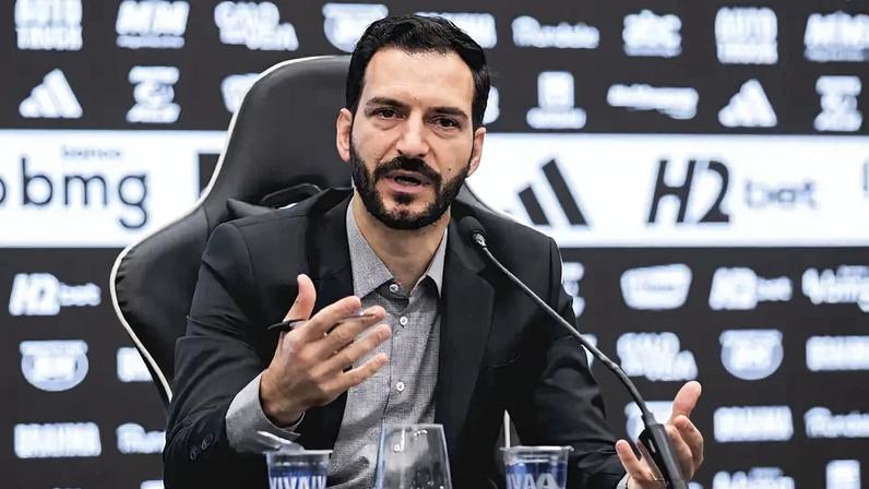 Pedro Daniel em apresentação como novo CEO do clube (Pedro Souza / Atlético)