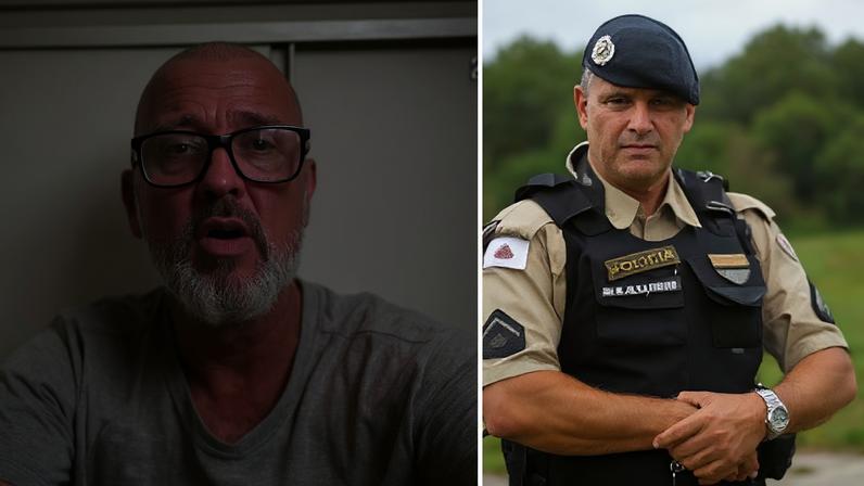 O ex-policial militar Marco Alexandre Machado de Araújo passou dois anos na prisão sem denúncia; ele gravou vídeo no último fim de semana enquanto policiais entravam em sua residência para levá-lo.