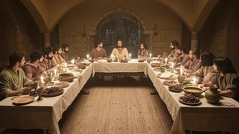 Prévia da montagem de A Última Ceia em "The Chosen"