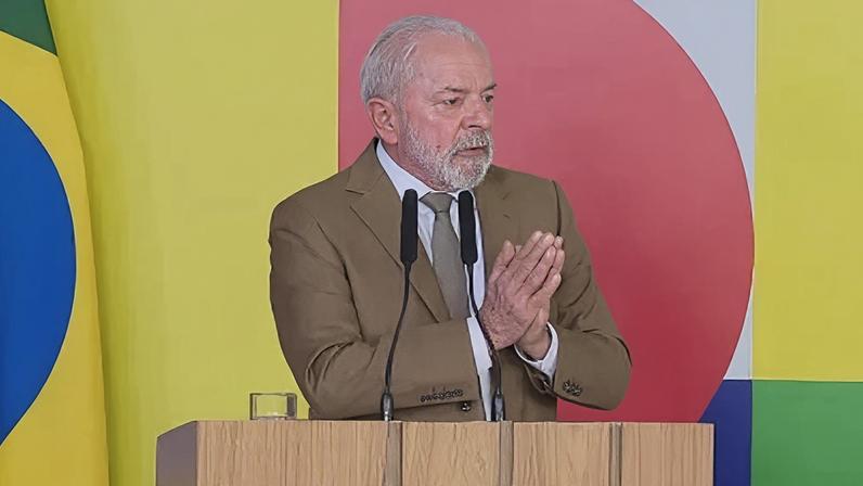 Na imagem, presidente Lula (PT) em pronunciamento.