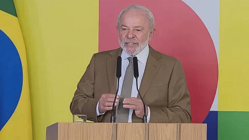 Na imagem, presidente Lula (PT) em pronunciamento.