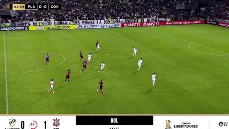 Imagem do gol de Kayke para o Corinthians