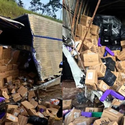 Caeté: saque de cosméticos e maconha após tombamento de carreta na BR-381