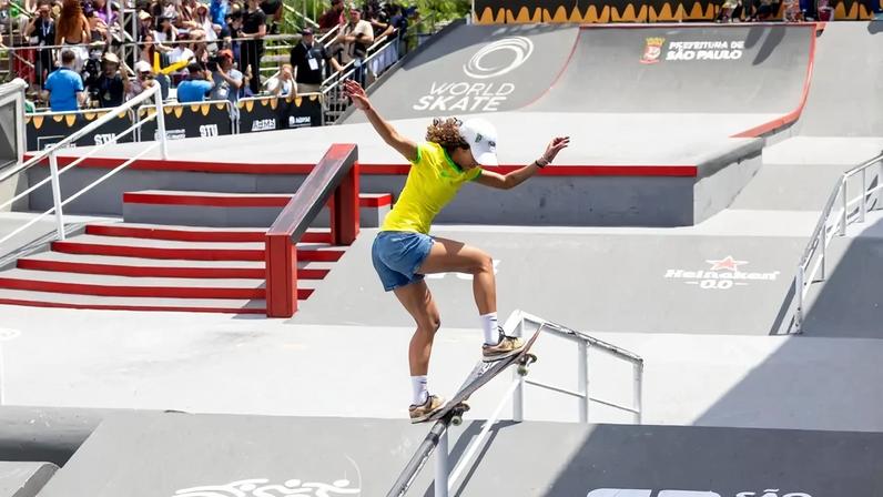 Rayssa Leal disputa a final do Mundial de Skate em São Paulo (Foto: Julio Detefon/ STU)