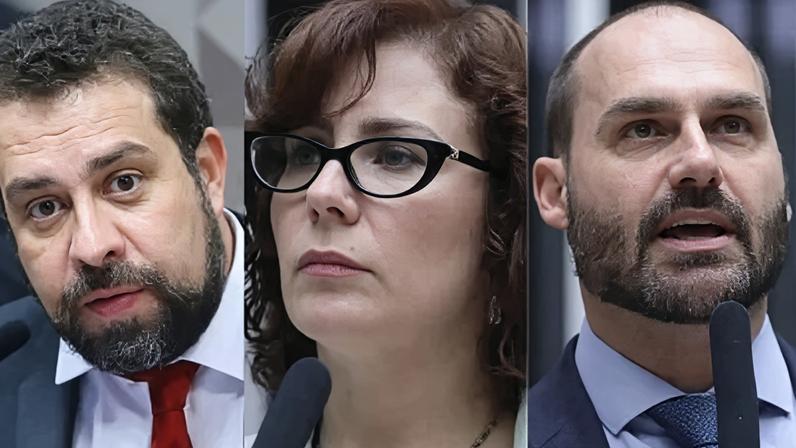 Guilherme Boulos, Carla Zambelli e Eduardo Bolsonaro