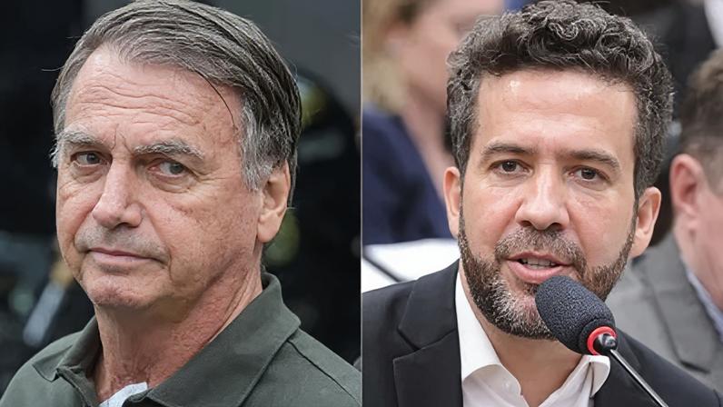 O ex-presidente Jair Bolsonaro (PL) e o deputado federal André Janones (Rede-MG)