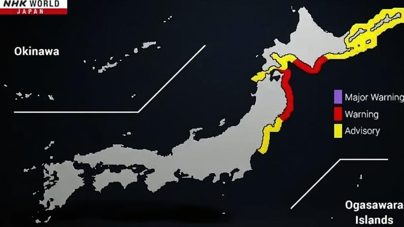 Terremoto de magnitude 7,4 no Pacífico provoca tsunami no norte do Japão (Foto: NHK World Japan/ Reprodição)