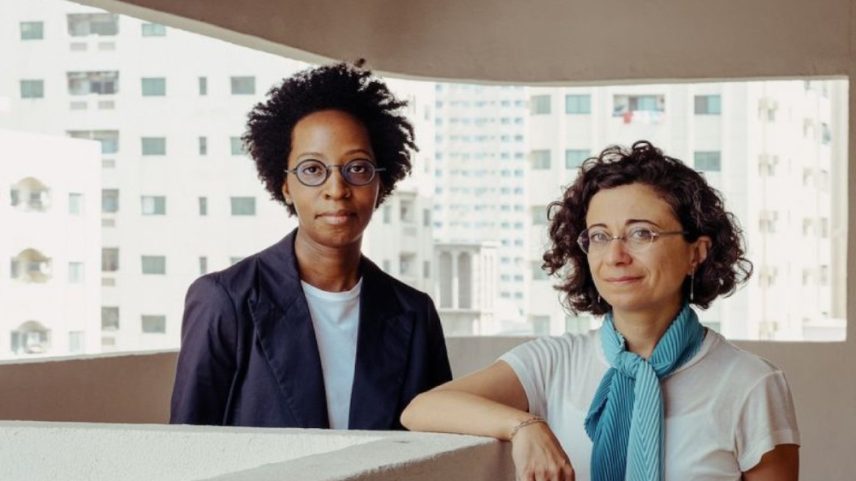 Co-curator Angela Harutyunyan and Paula Nascimento,