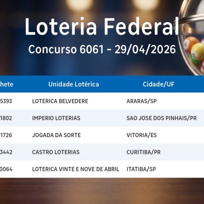 Federal: confira os números sorteados no concurso 6061