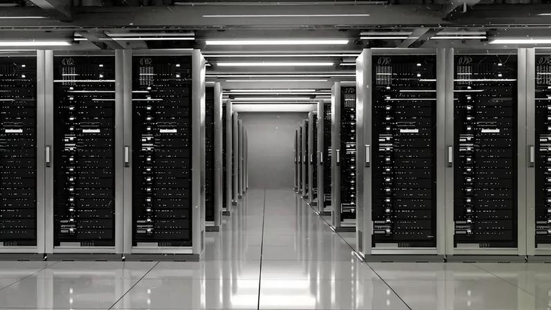 Imagem de um rede de computadores mainframe.