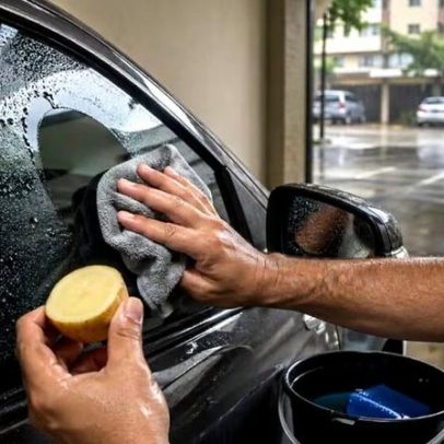 Uso de batata no vidro do carro para repelir água gera atenção e riscos