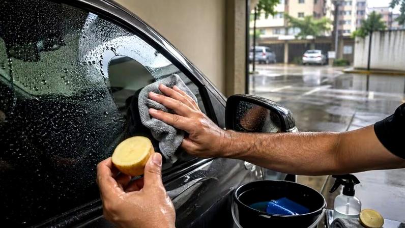 Uso de batata no vidro do carro para repelir água gera atenção e riscos